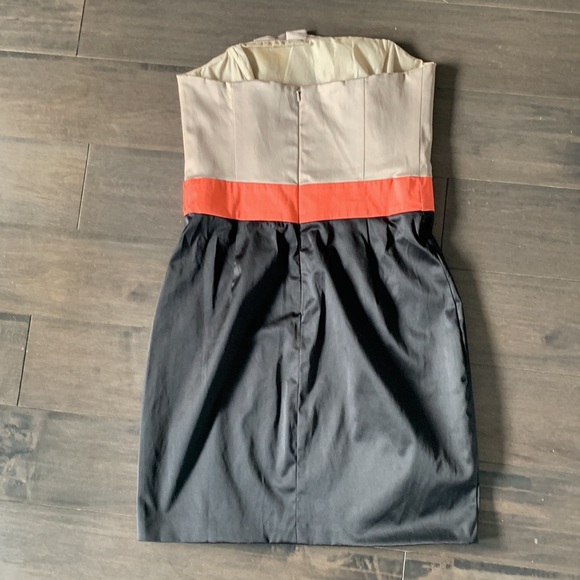 ASOS strapless colour block dress black and beige - Picture 4 of 4